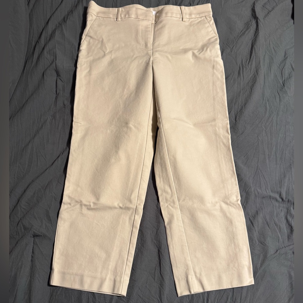 LOFT Cream Curvy Pants